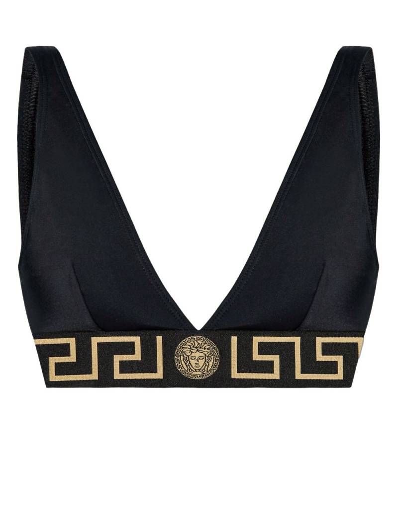 Versace logo-underband bikini top - Black von Versace