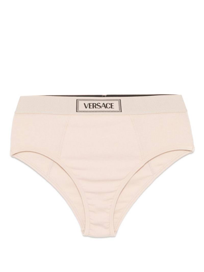 Versace logo-waistband briefs - Neutrals von Versace