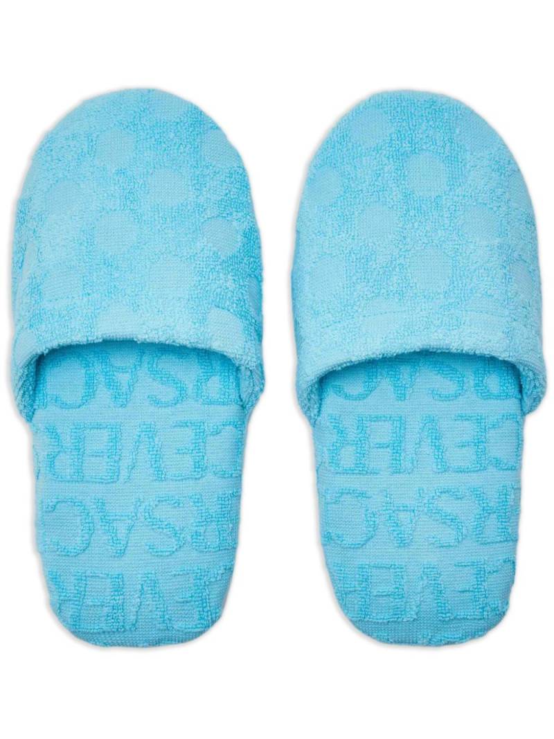 Versace medium On Repeat polka-dot slippers - Blue von Versace