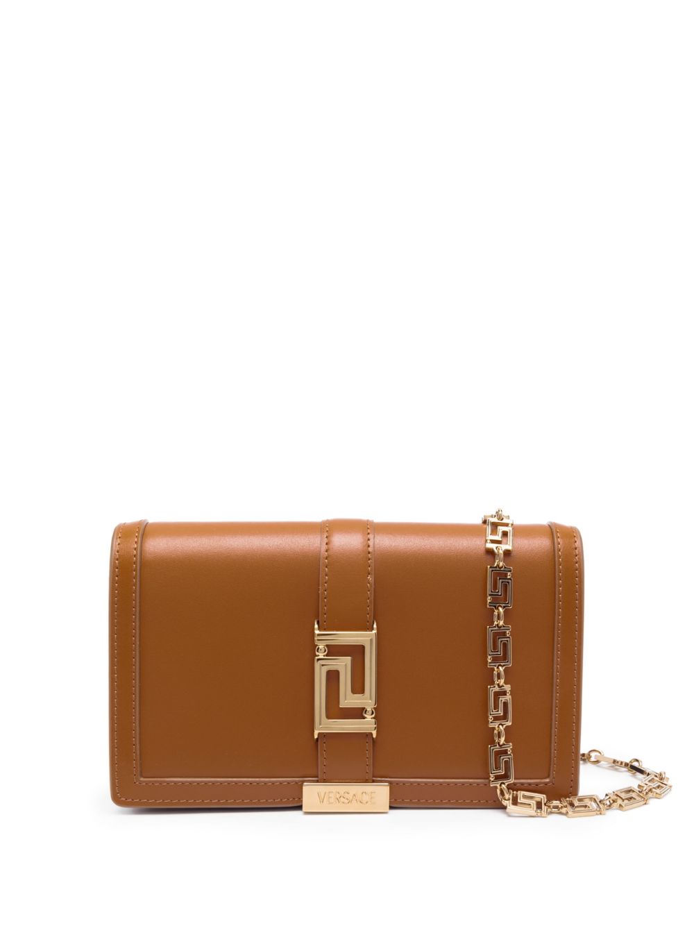 Versace Greca Goddess leather mini bag - Brown von Versace