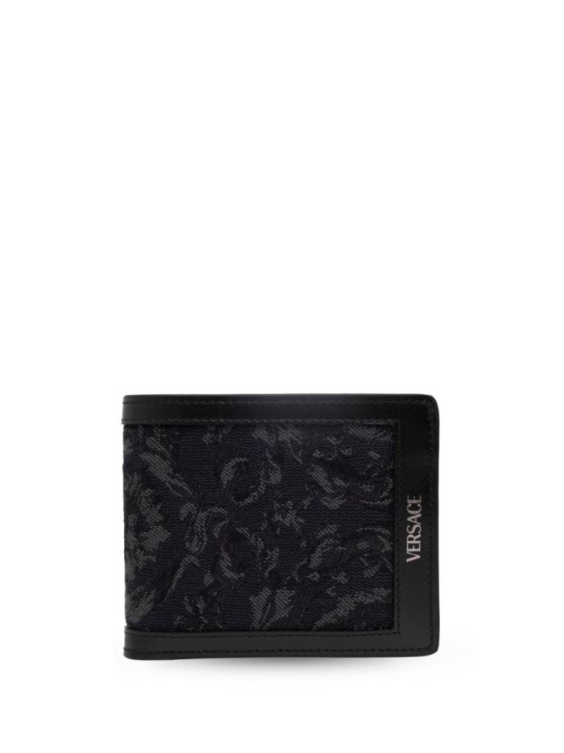 Versace Barocco jacquard wallet - Black von Versace