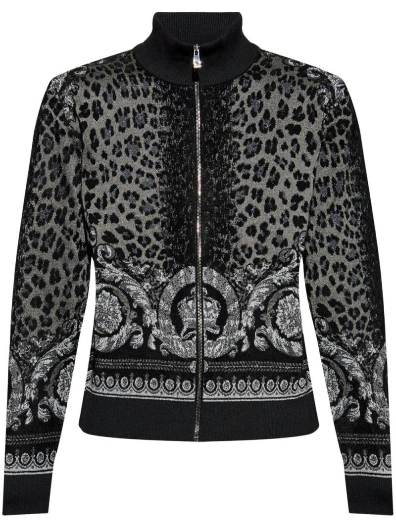 Versace patterned wool cardigan - Black von Versace