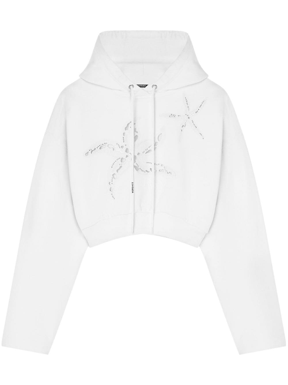 Versace embroidered cropped hoodie - White von Versace