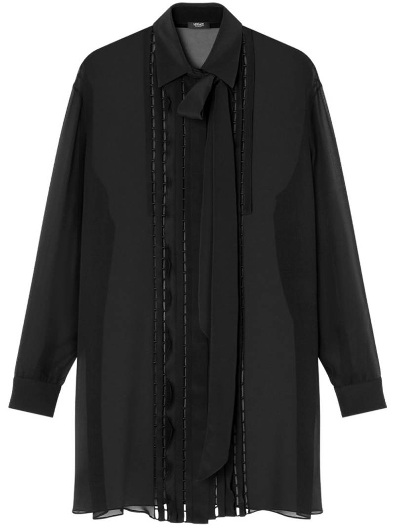 Versace Lavalli�re silk shirt - Black von Versace