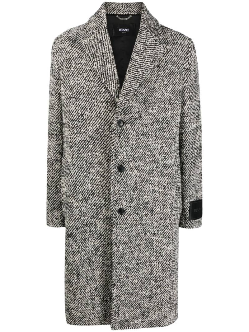 Versace single-breasted bouclé coat - Black von Versace