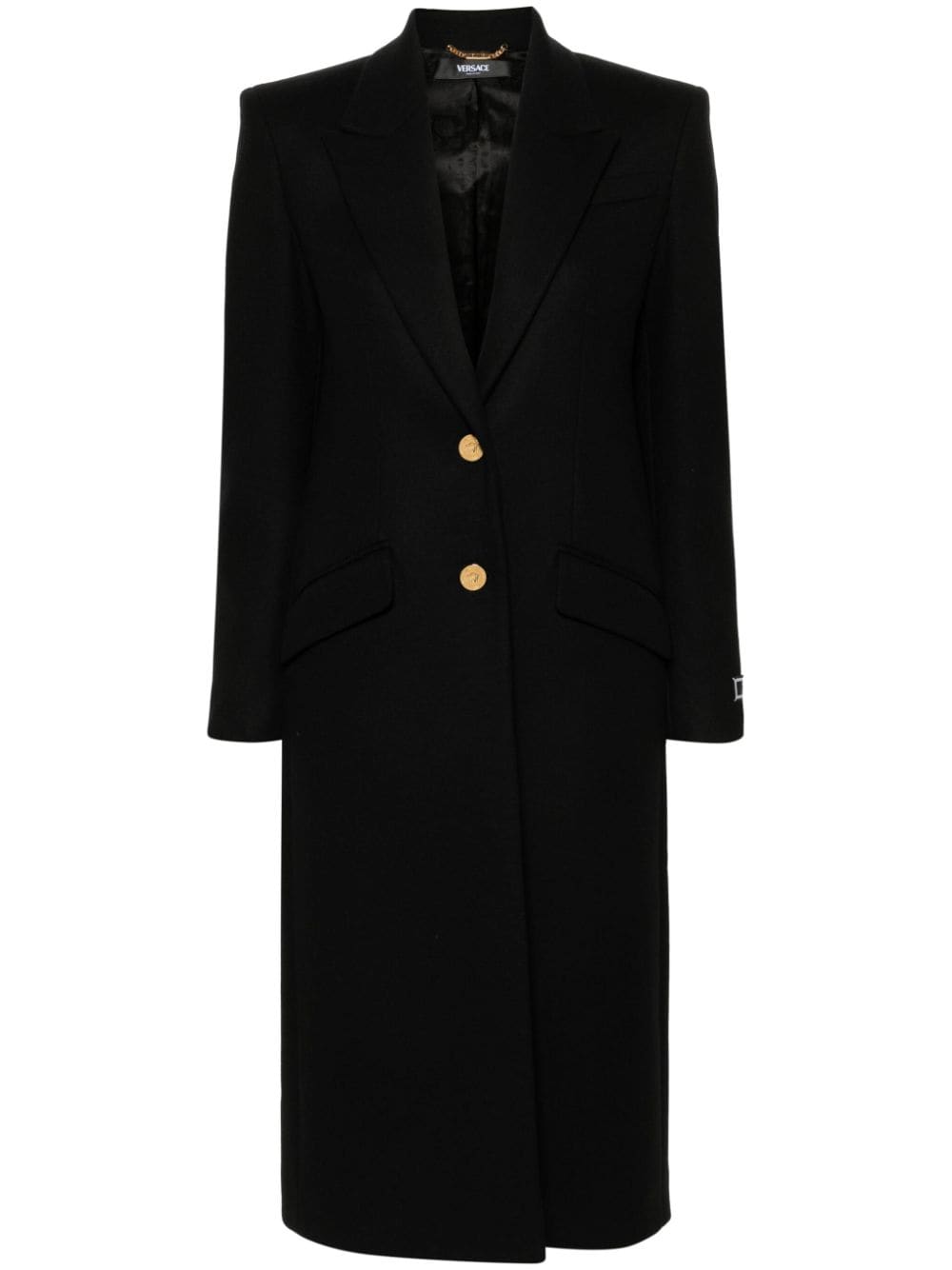 Versace single-breasted wool-blend coat - Black von Versace