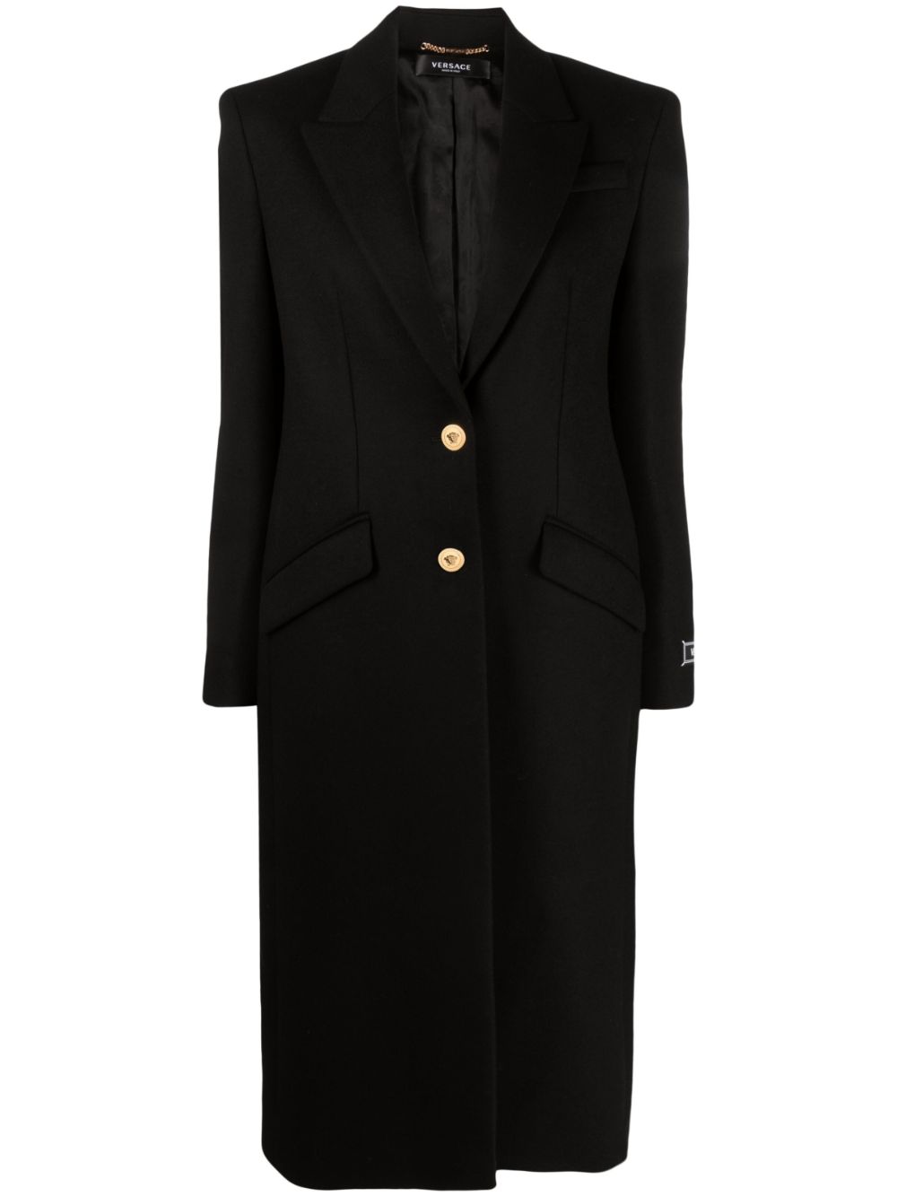 Versace single-breasted wool-blend coat - Black von Versace