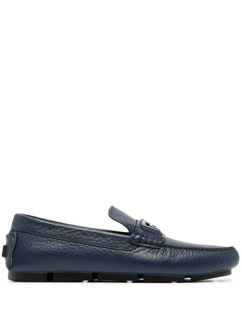 Versace slip-on leather loafers - Blue von Versace