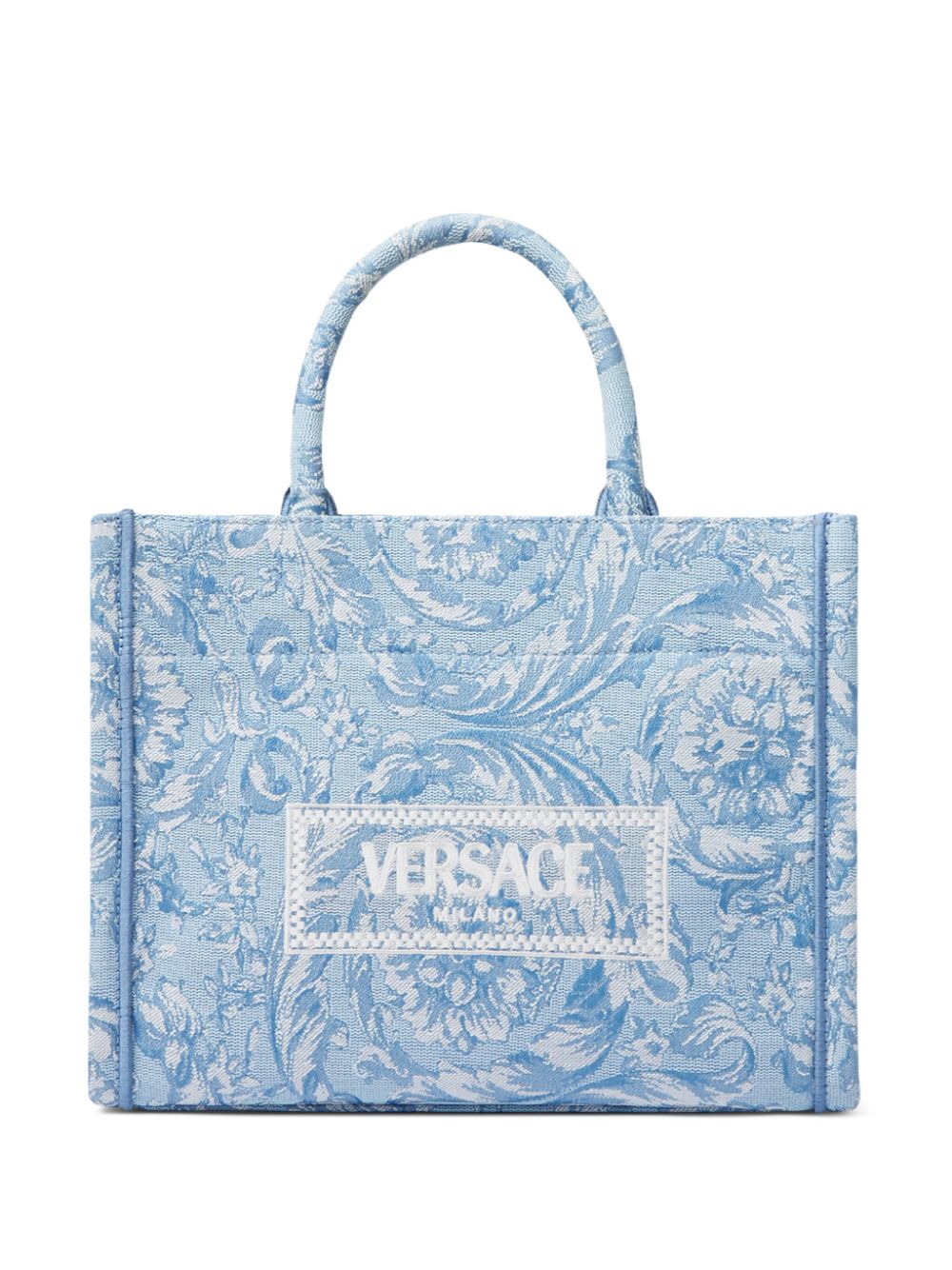 Versace small Barocco Athena tote bag - Blue von Versace