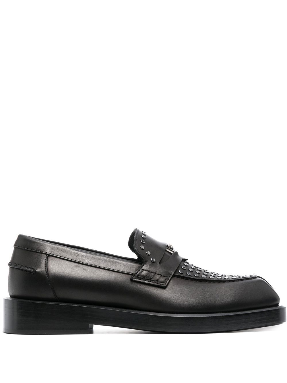 Versace square-toe studded loafers - Black von Versace