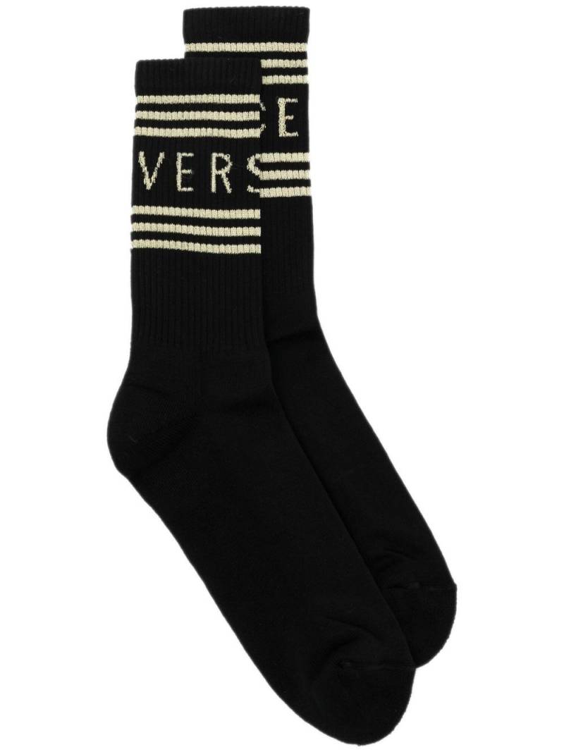 Versace 90s Vintage Logo socks - Black von Versace