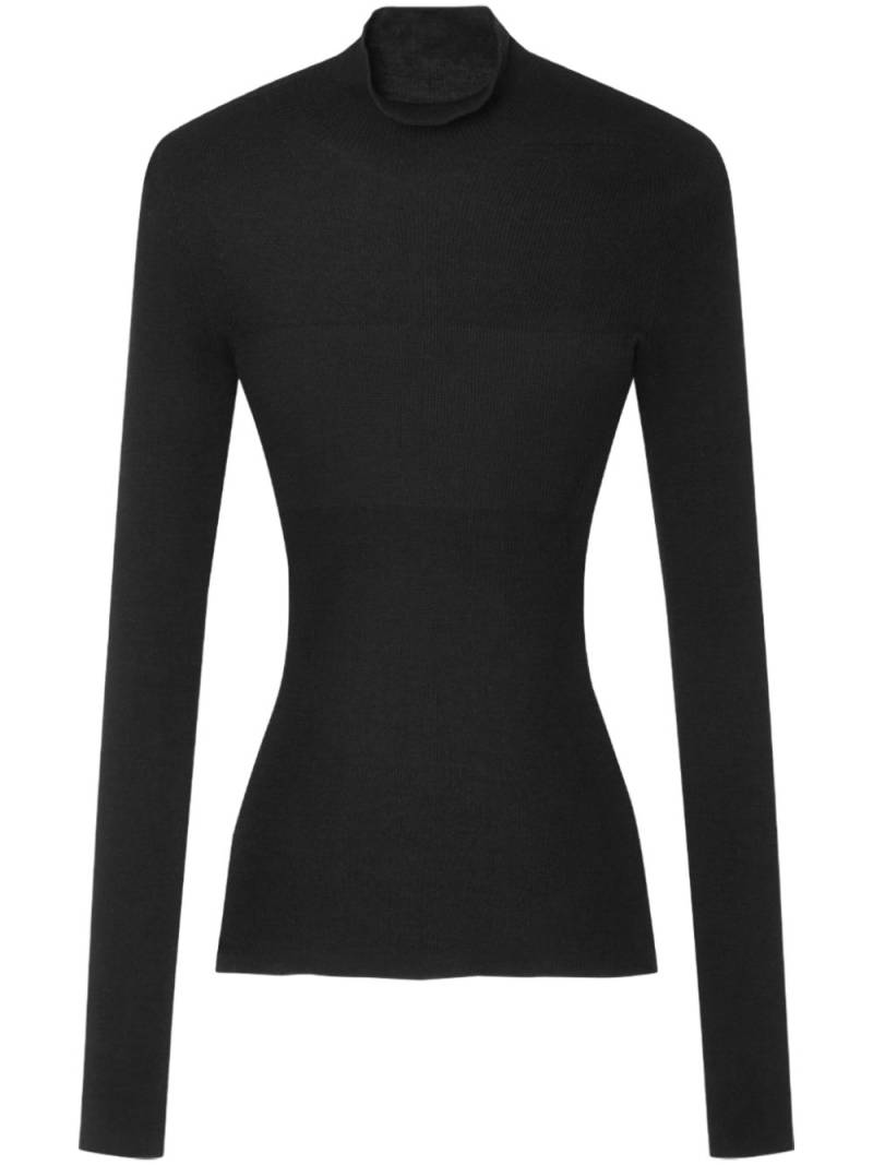 Versace wool ribbed-knit top - Black von Versace