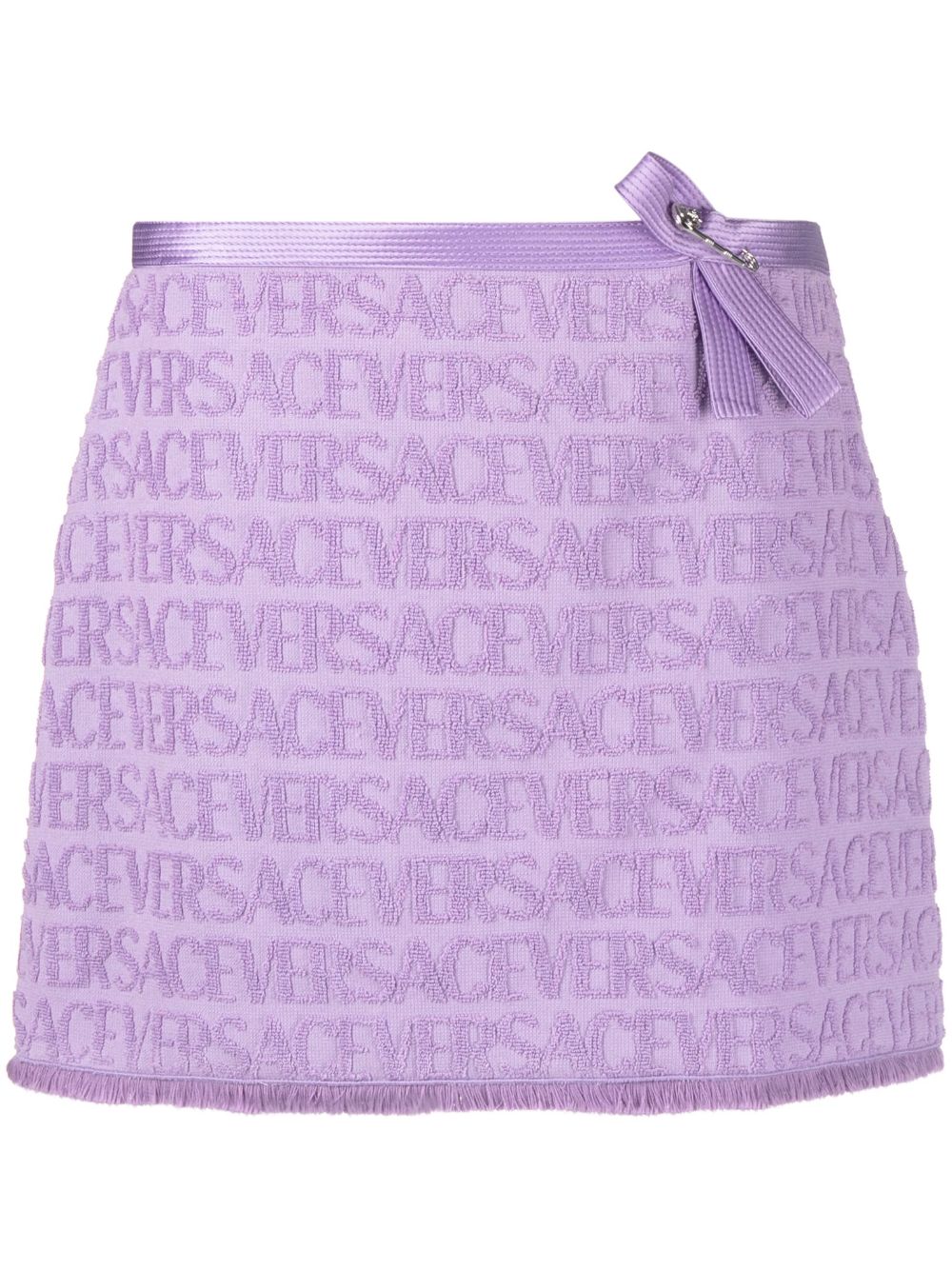 Versace x Dua Lipa logo-jacquard miniskirt - Purple von Versace