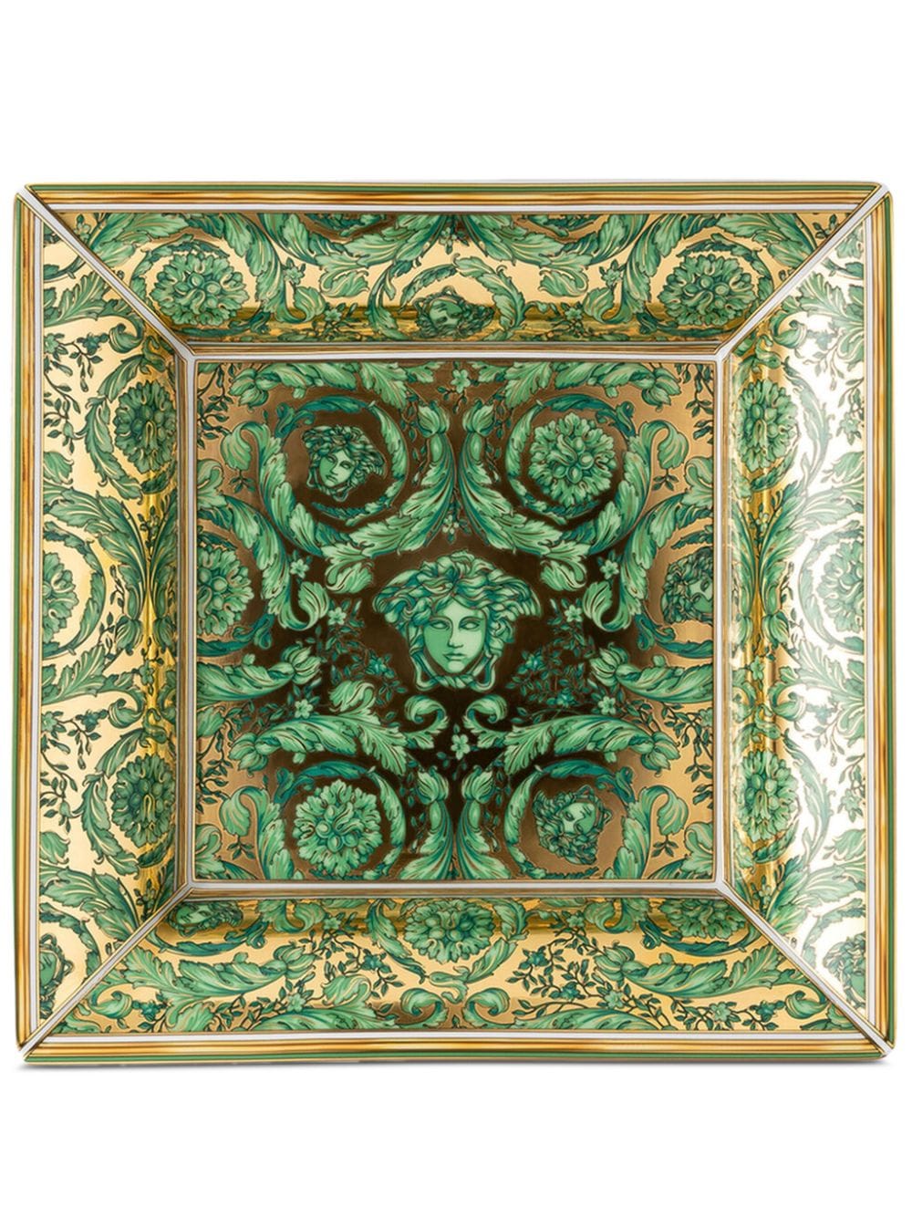 Versace x Rosenthal Medusa Garland plate (18cm x 18cm) - Green von Versace