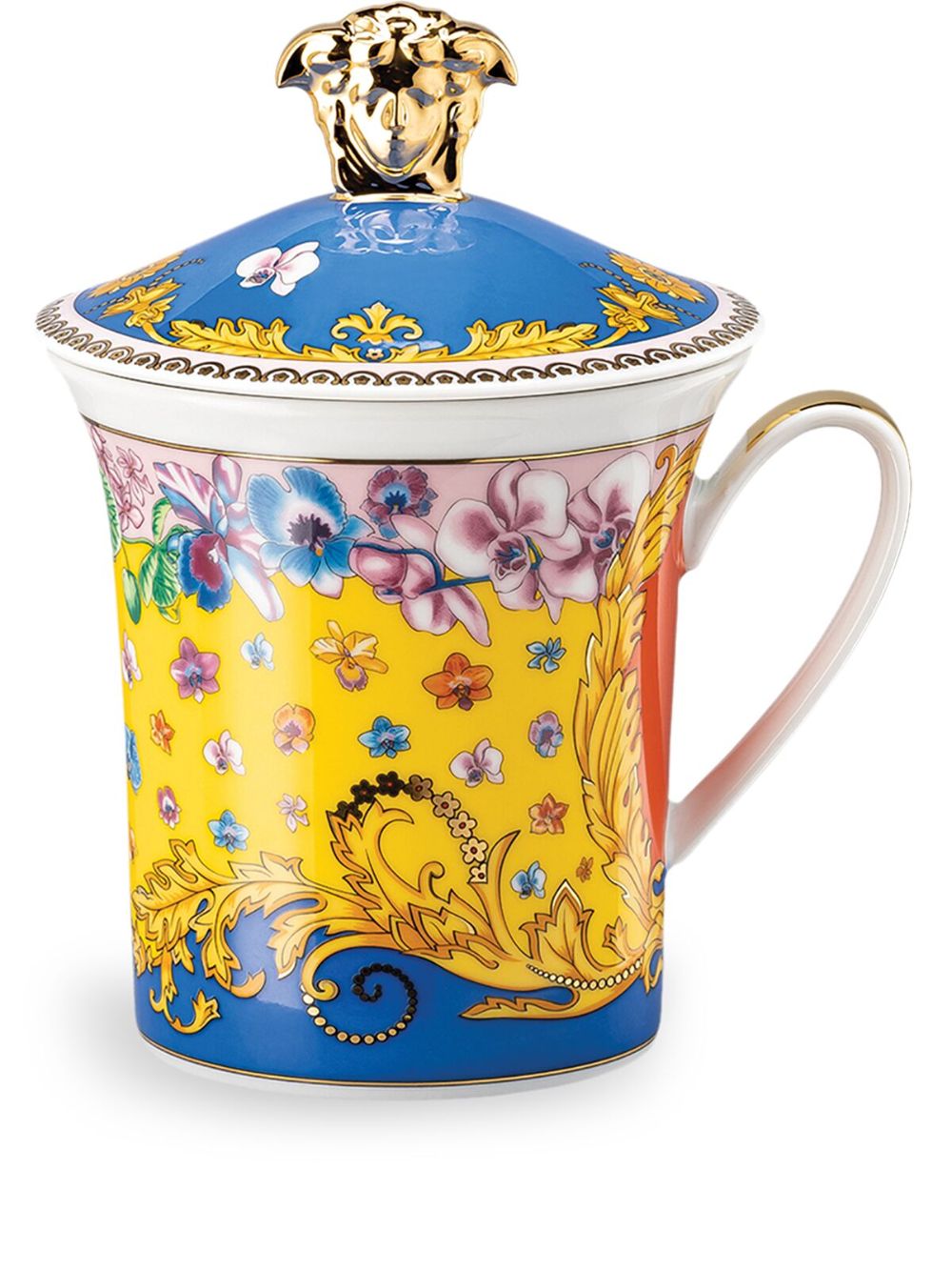 Versace x Rosenthal Primavera lidded porcelain mug (9.8cm) - Multicolour von Versace