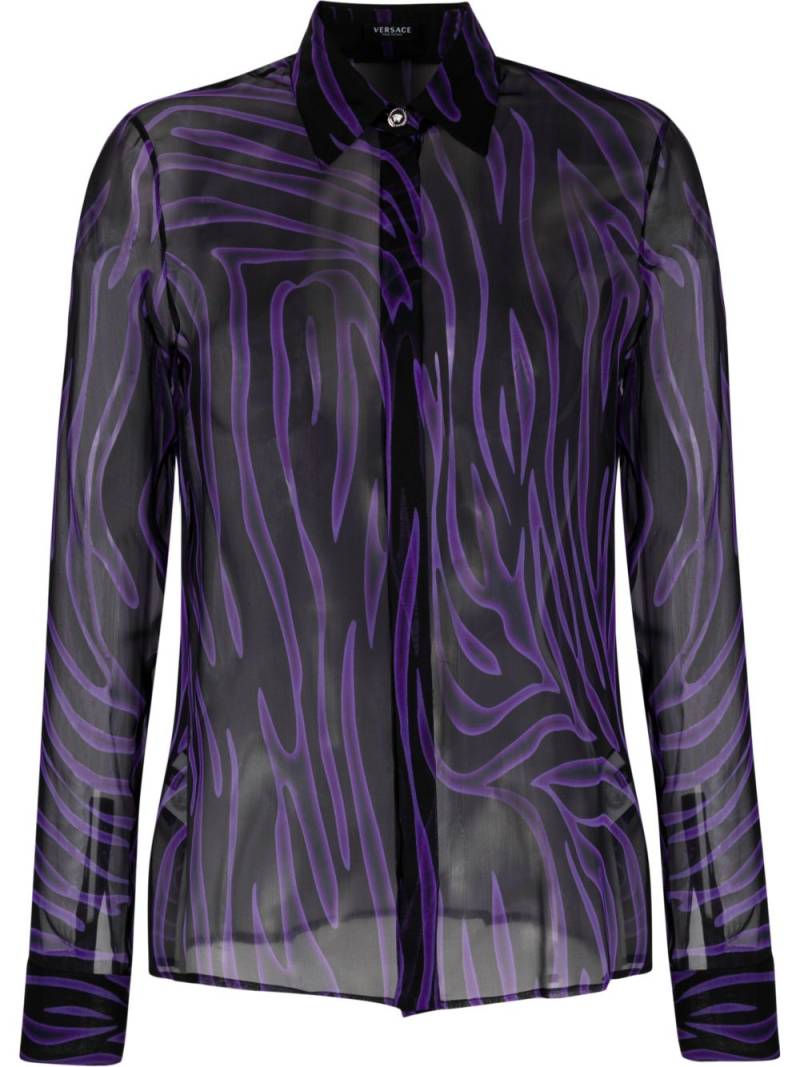 Versace striped silk blouse - Black von Versace