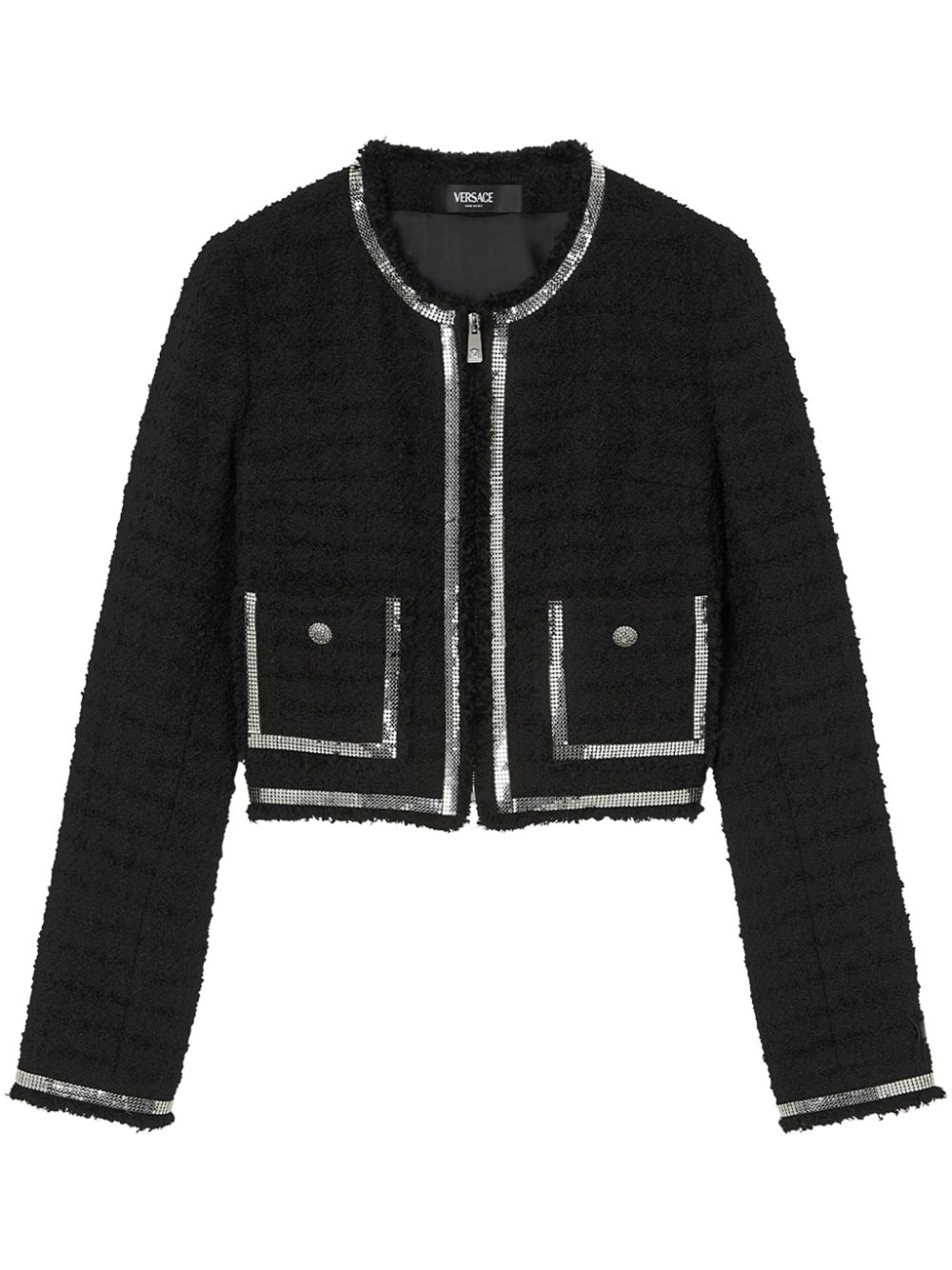 Versace zip-up fitted jacket - Black von Versace