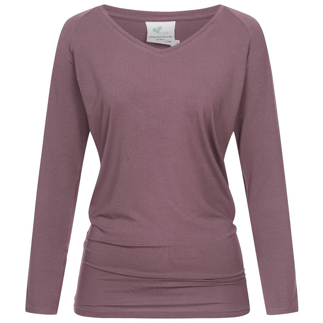 Nachhaltiges Yoga Langarm Shirt 'sleevy' Damen Brombeere XS von Vervola