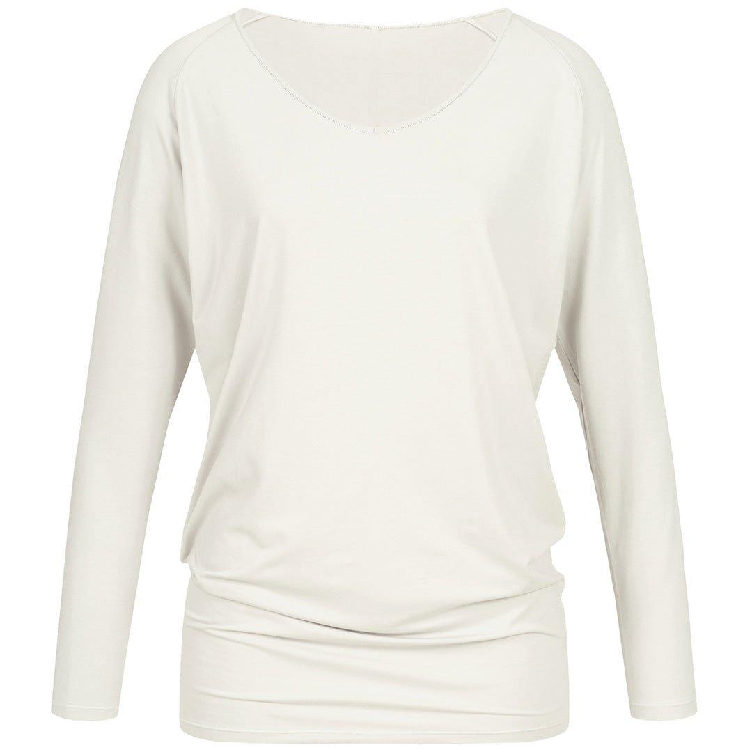 Nachhaltiges Yoga Langarm Shirt 'sleevy' Damen Weiss L von Vervola