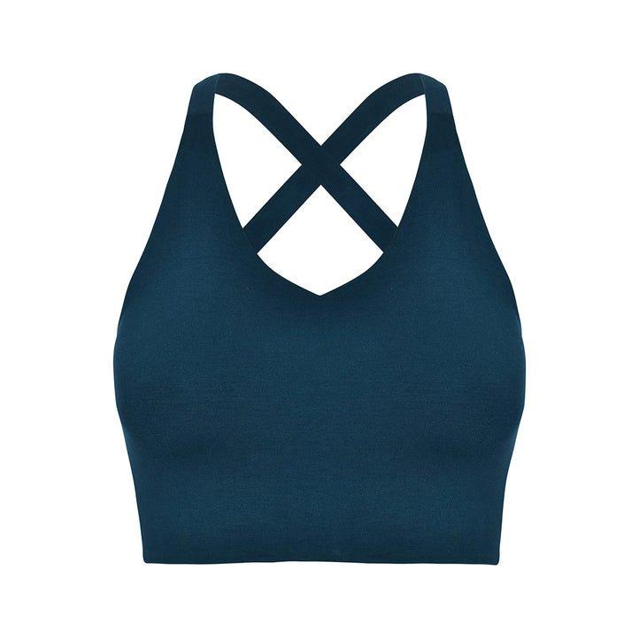 Yoga Bustier - 'iris' - Sportlich Und Komfortabel Damen Petroleumblau L von Vervola