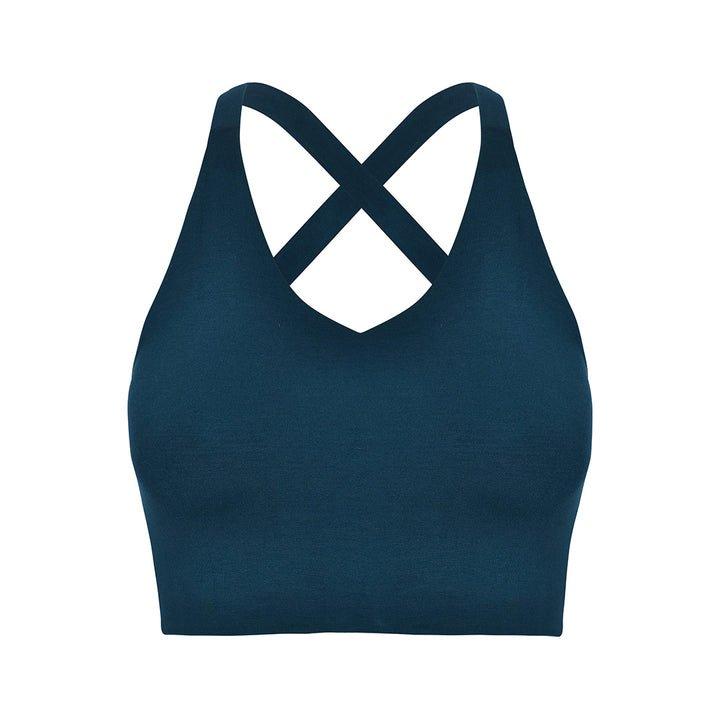 Yoga Bustier - 'iris' - Sportlich Und Komfortabel Damen Petroleumblau S von Vervola