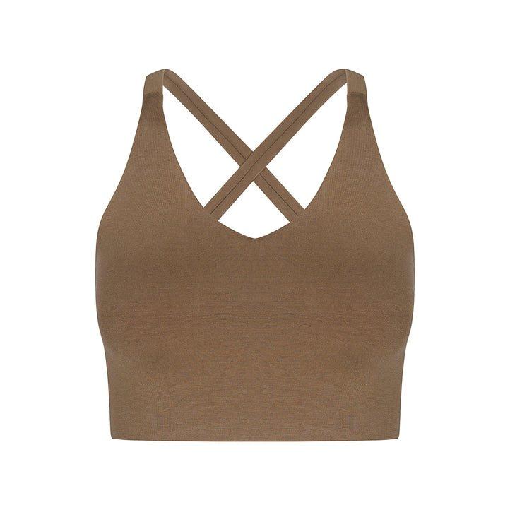 Yoga Bustier - 'iris' - Sportlich Und Komfortabel Damen Taupe M von Vervola