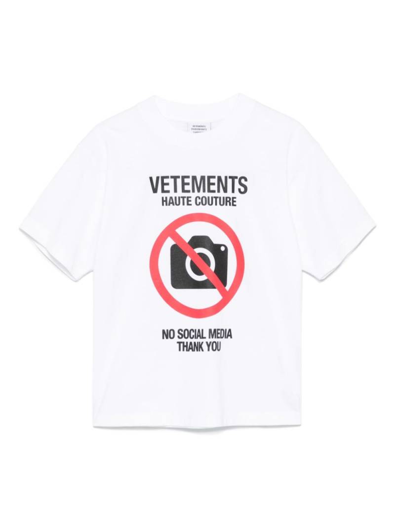 Vetements Kids No Social Media T-shirt - White von Vetements Kids