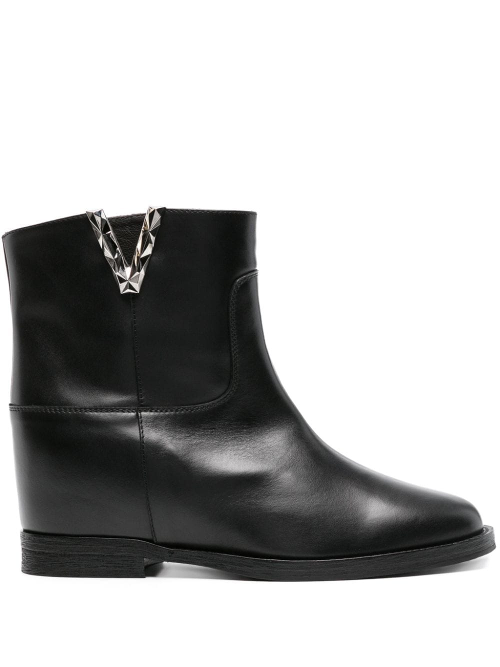 Via Roma 15 V logo-plaque leather chelsea boots - Black von Via Roma 15