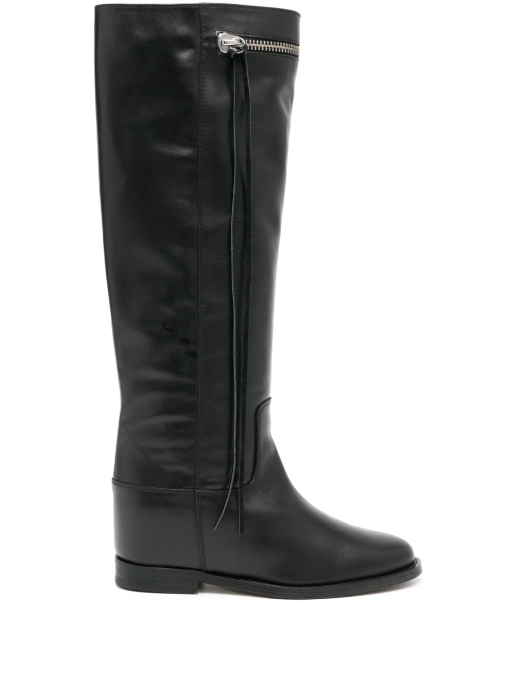 Via Roma 15 decorative-zip leather boots - Black von Via Roma 15