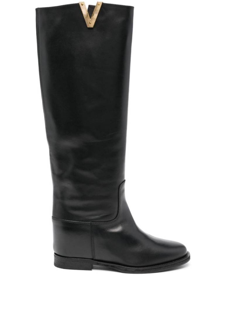 Via Roma 15 knee-high leather boots - Black von Via Roma 15