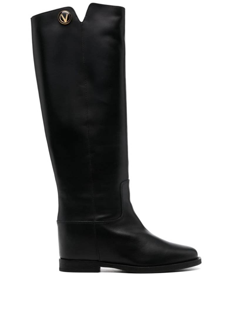 Via Roma 15 knee-length leather boots - Black von Via Roma 15