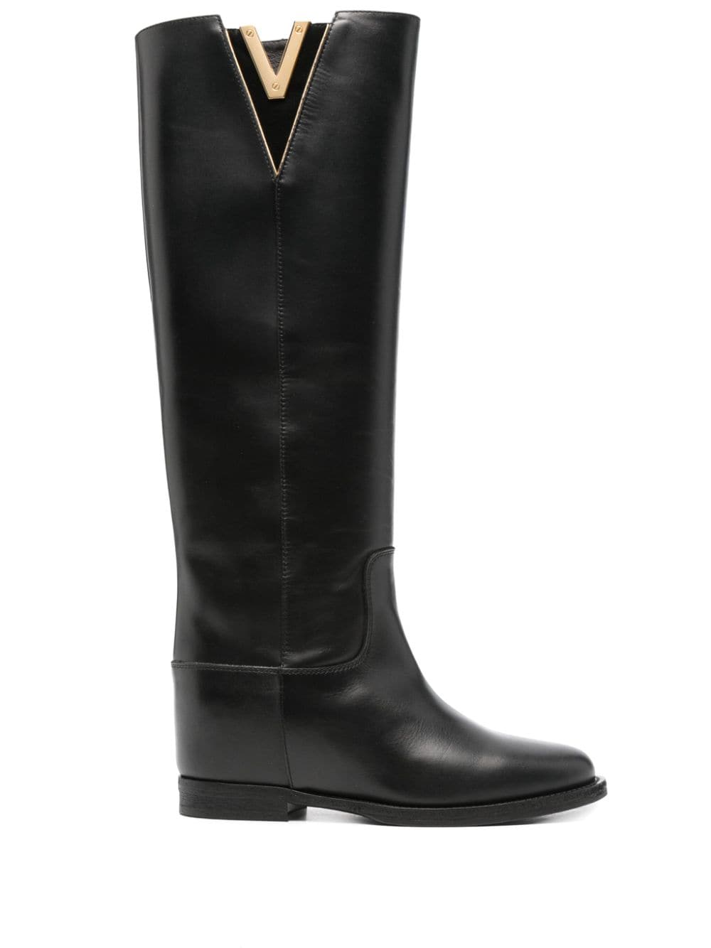 Via Roma 15 knee-length leather boots - Black von Via Roma 15