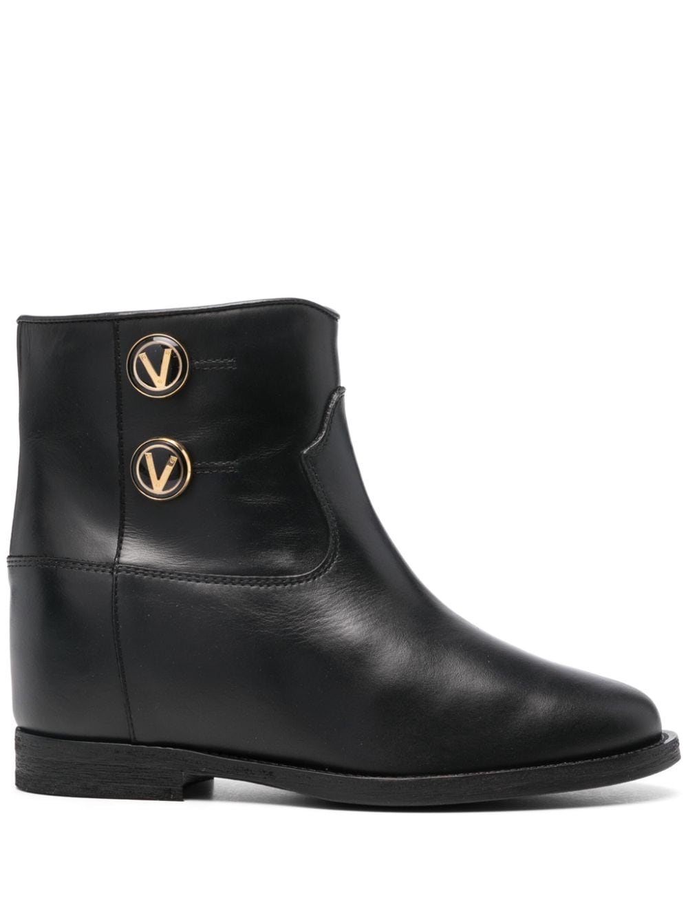 Via Roma 15 logo-engraved buttons boots - Black von Via Roma 15