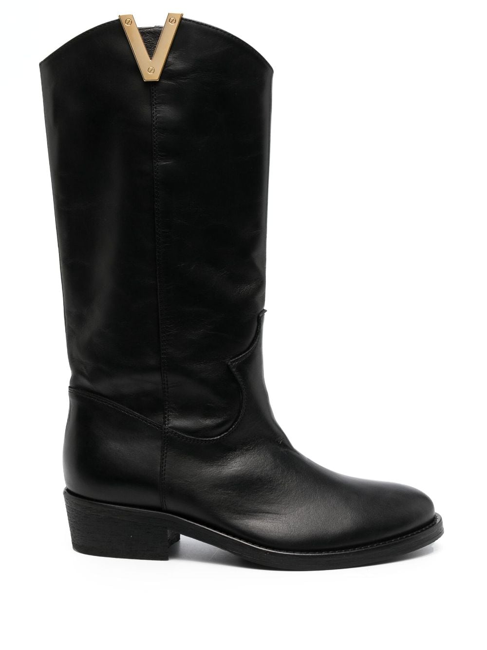 Via Roma 15 logo-hardware leather boots - Black von Via Roma 15