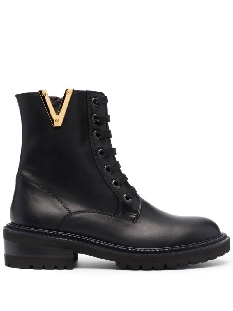 Via Roma 15 logo-hardware leather boots - Black von Via Roma 15