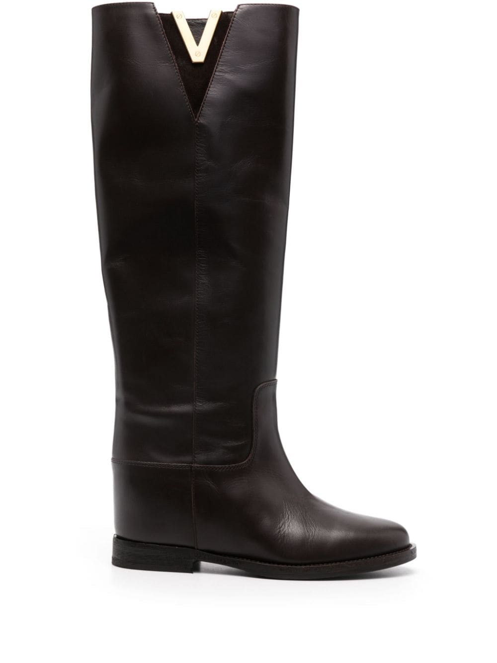 Via Roma 15 logo-plaque leather boots - Brown von Via Roma 15