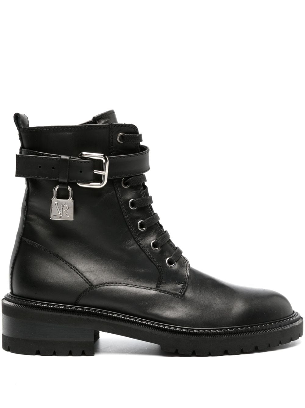 Via Roma 15 padlock-detail military boots - Black von Via Roma 15