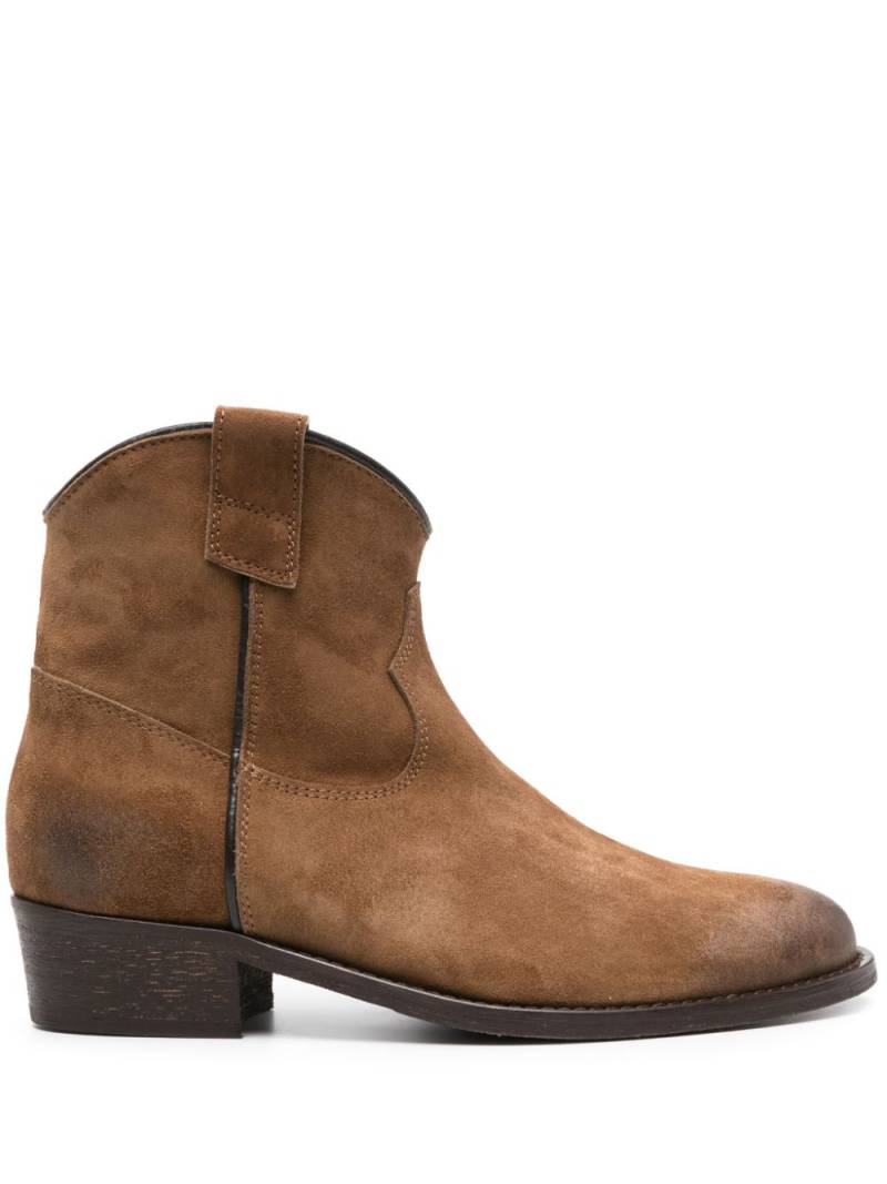 Via Roma 15 panelled suede ankle boots - Brown von Via Roma 15