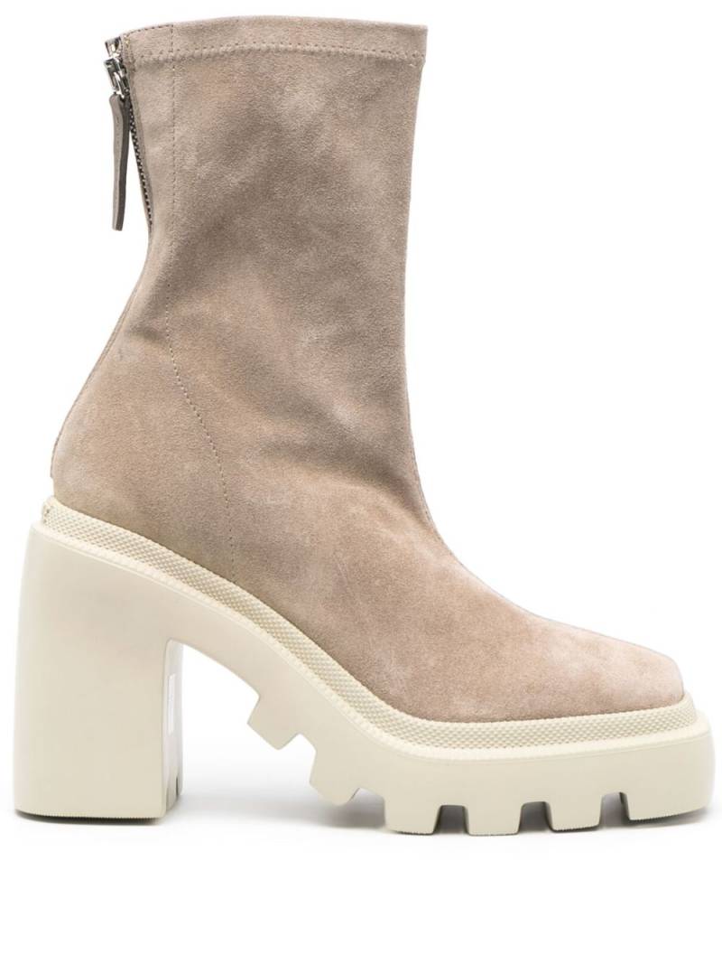 Vic Matie 115mm square-toe suede boots - Neutrals von Vic Matie