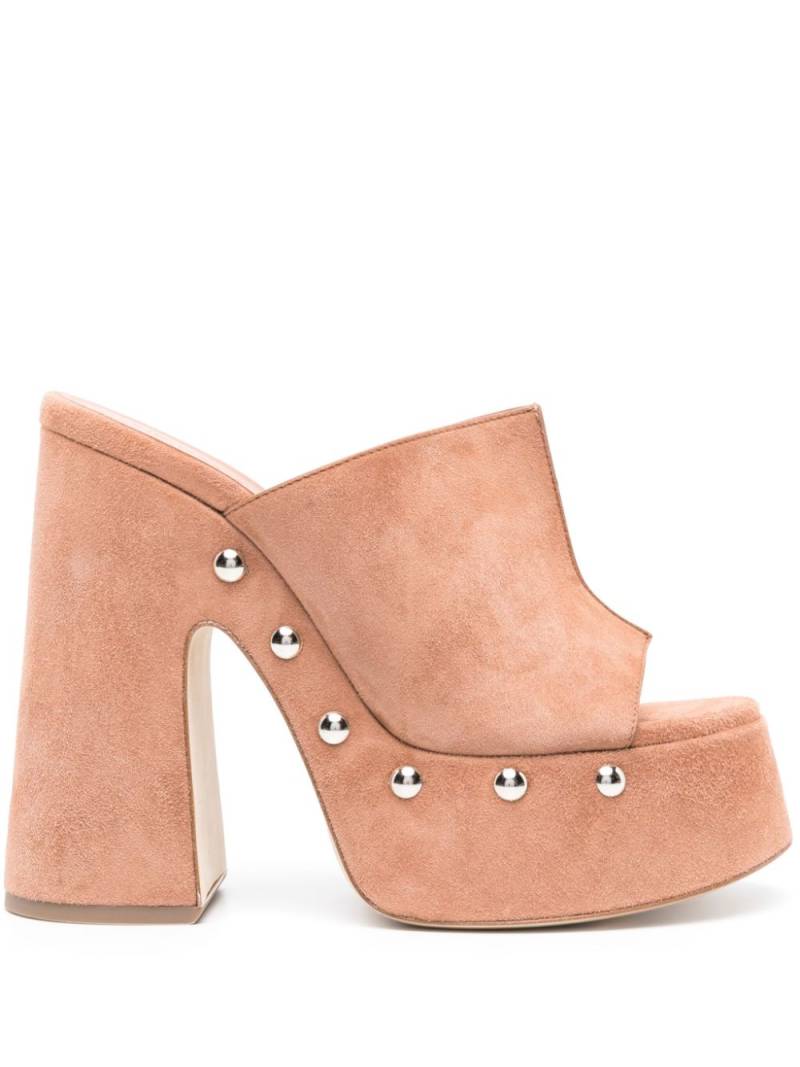 Vic Matie 140mm studded suede mules - Neutrals von Vic Matie