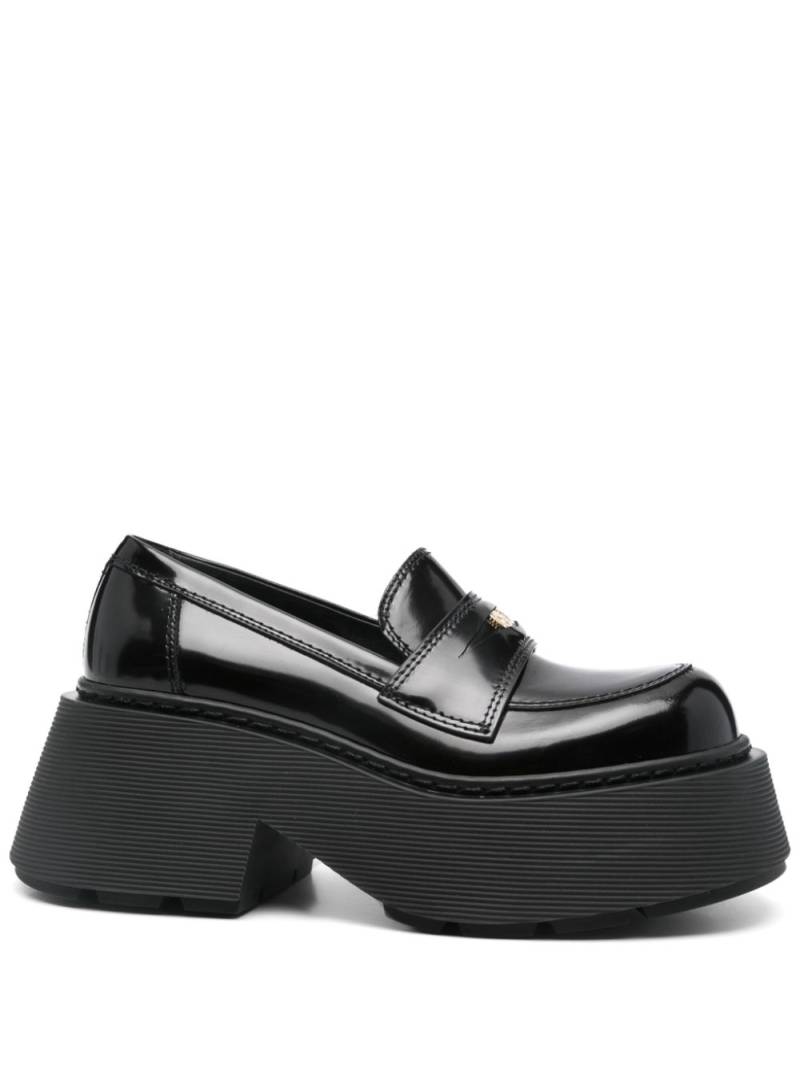 Vic Matie 70mm Stripy loafers - Black von Vic Matie