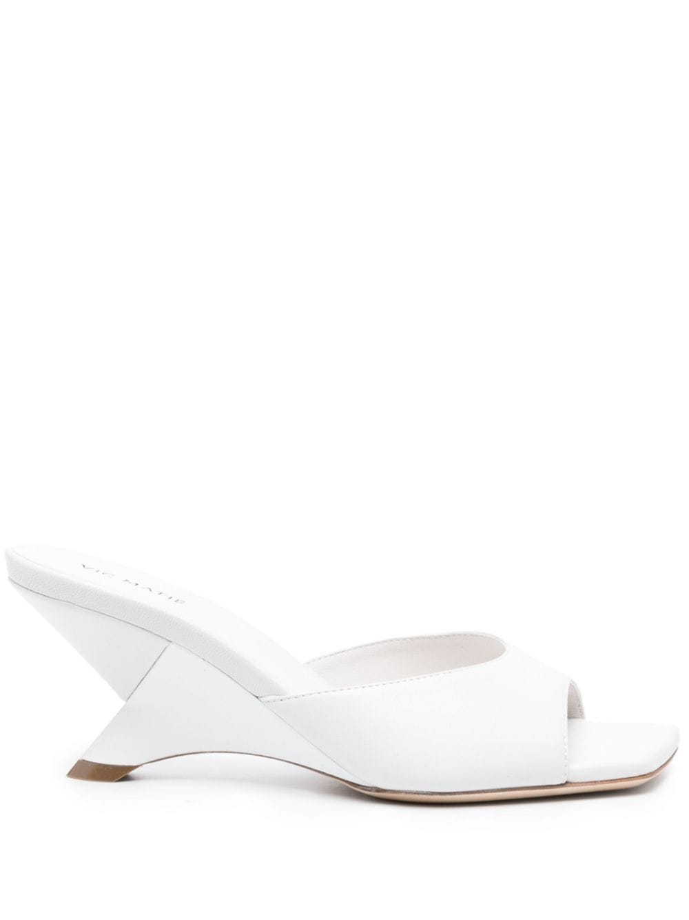 Vic Matie 75mm leather mules - White von Vic Matie