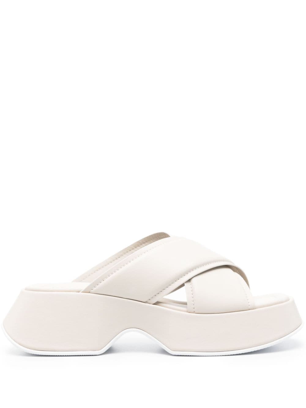 Vic Matie Mini Yoko leather slides - Neutrals von Vic Matie