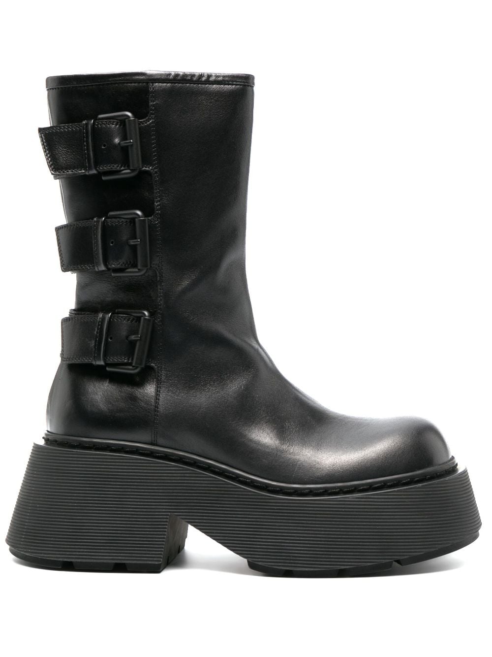 Vic Matie buckled leather platform boots - Black von Vic Matie