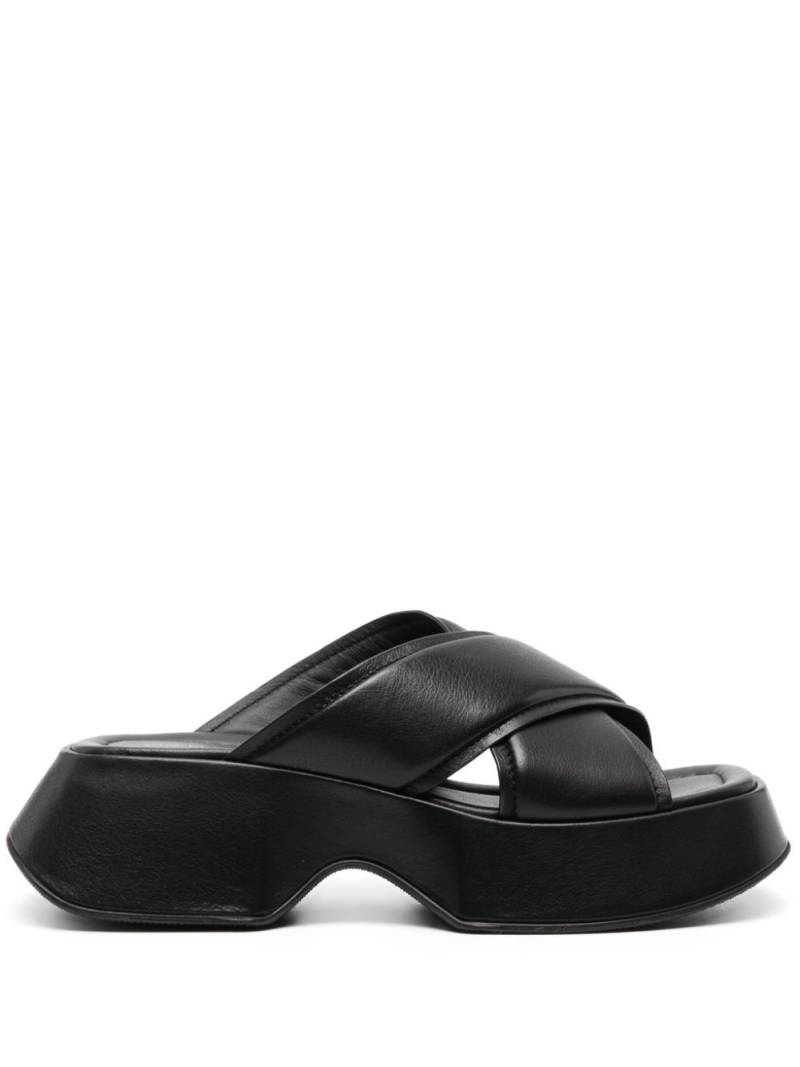 Vic Matie crossover-strap leather slides - Black von Vic Matie