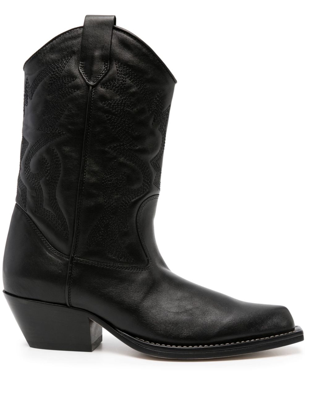 Vic Matie decorative-stitching leather boots - Black von Vic Matie