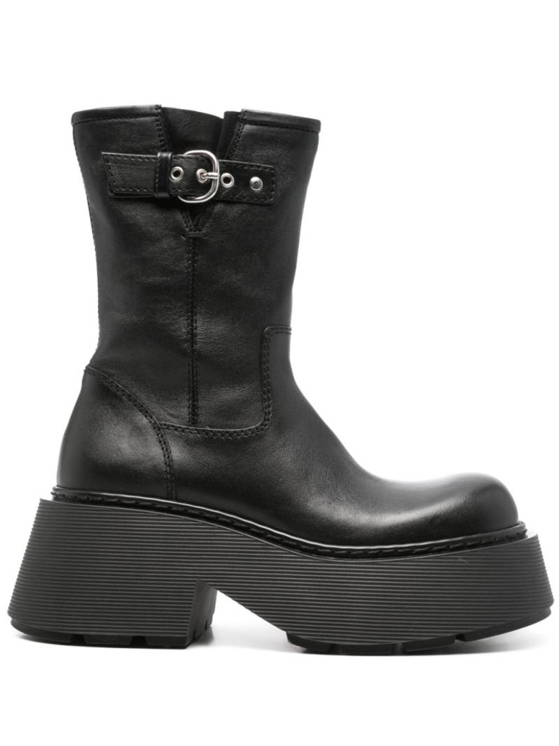 Vic Matie leather platform ankle boots - Black von Vic Matie