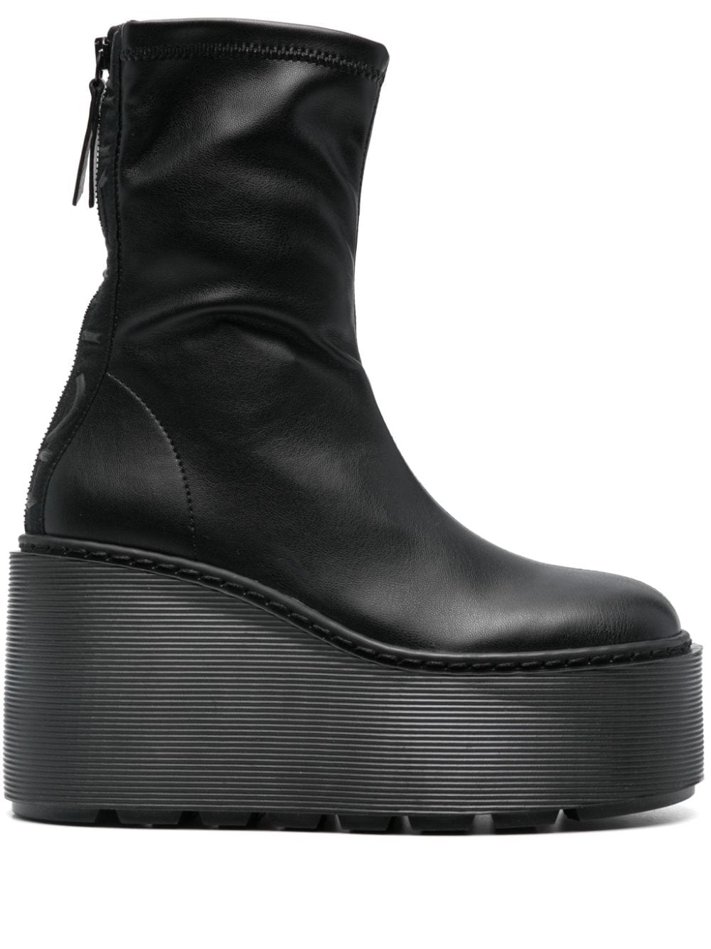 Vic Matie leather wedge boots - Black von Vic Matie