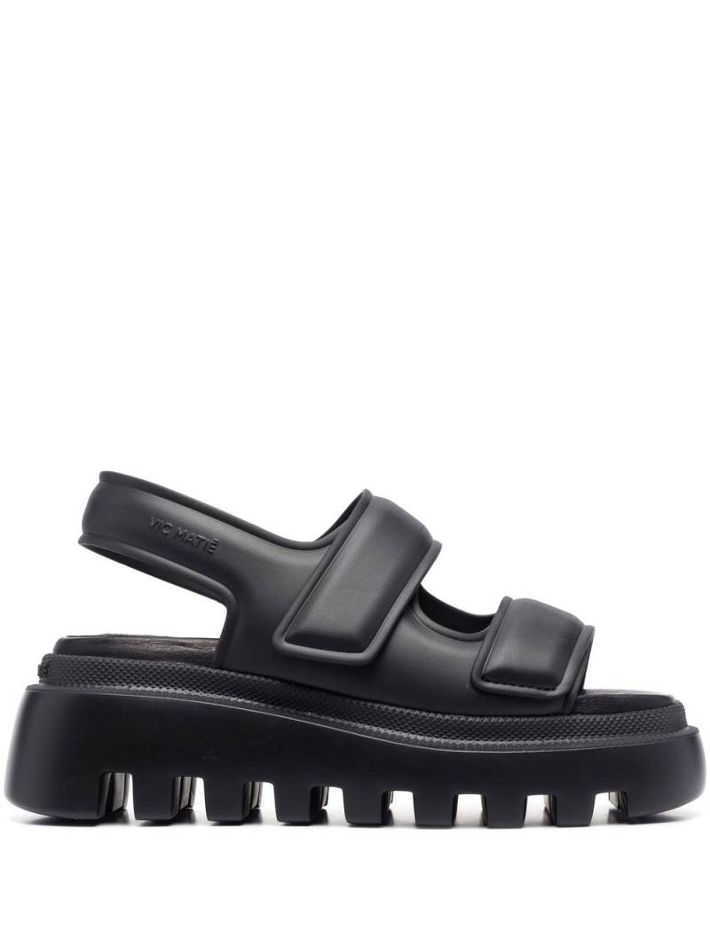 Vic Matie touch-strap leather sandals - Black von Vic Matie