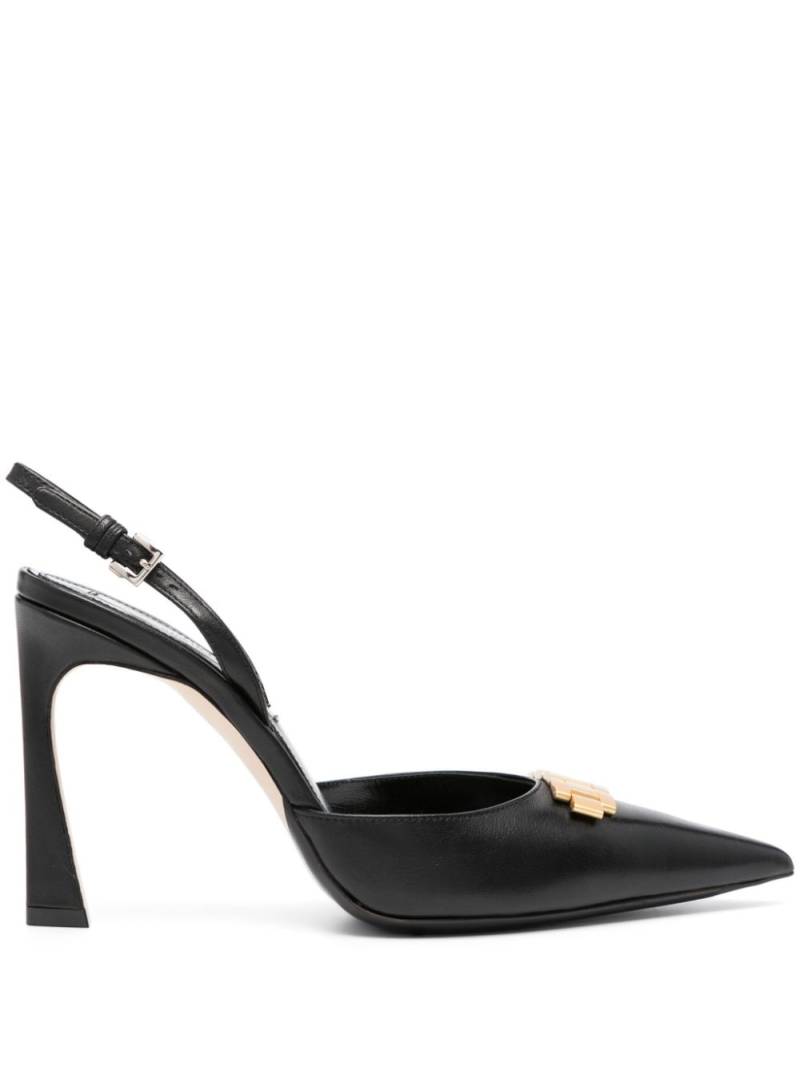 Victoria Beckham 100mm slingback leather pumps - Black von Victoria Beckham